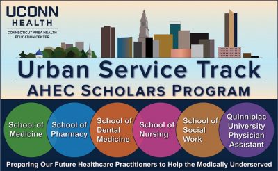 Urban Service Track Logo- UConn School of Pharmacy