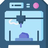 3D printer printing something blue